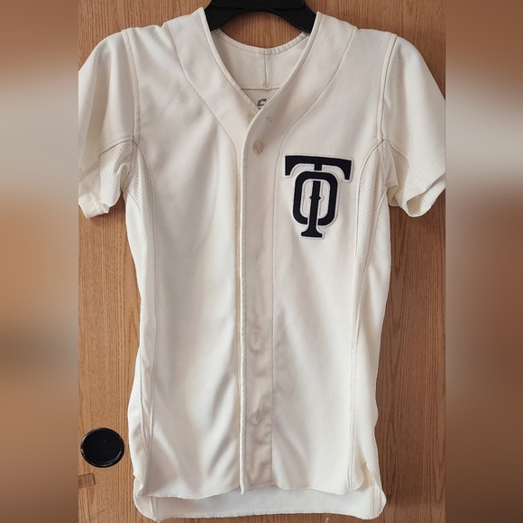 Cream Button-Up Jersey with Logo - Picture 2 of 5